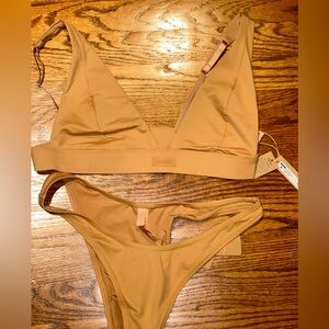 SKIMS Tan Triangle Large Bikini Top & Medium Bottom NWT